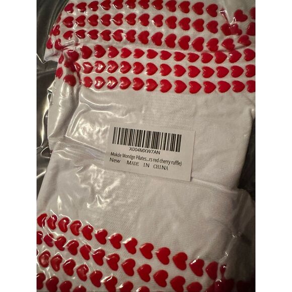 Sweet Cherry Vibes! 🍒 White Ruffle Grip Socks - Picture 3 of 4